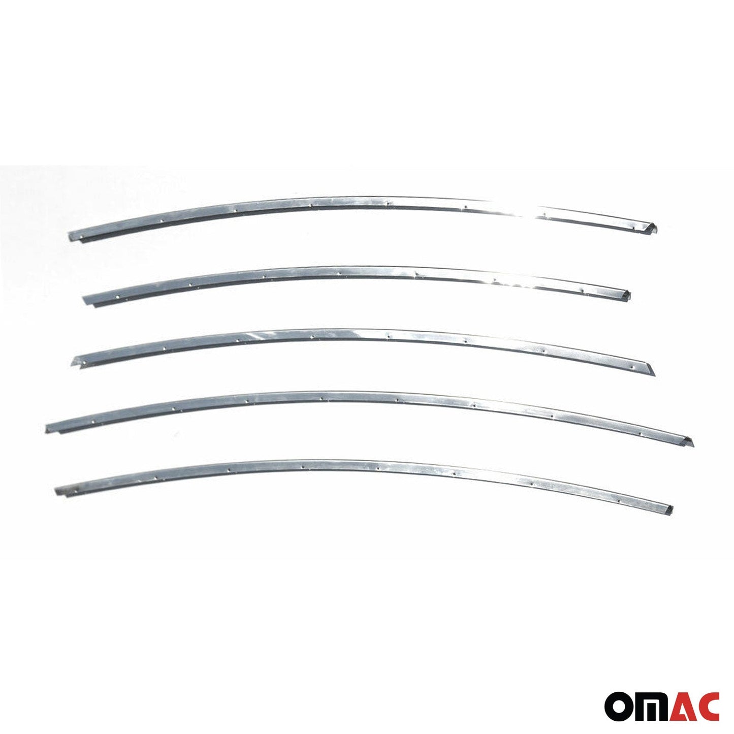 Benzi decorative grilă auto pentru Peugeot 307 2005-2009, oțel inoxidabil, argintiu, 5 bucăți