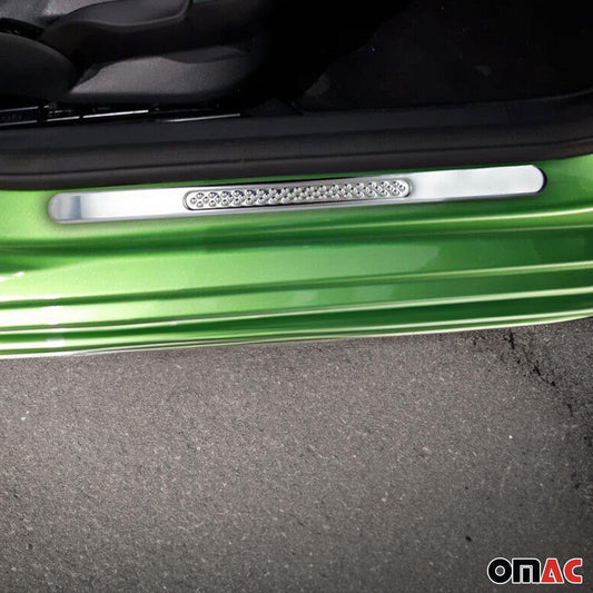 Ornamente prag uși pentru VW Polo 2017-2025, oțel inoxidabil, argintiu, set 2 piese