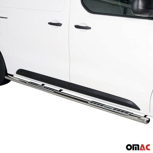 Edelstahl Seitenschweller Schwellerrohre für Opel Vivaro 2019-2025 L2 Mitte Grau