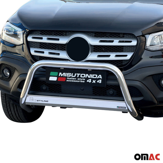 Frontbügel Frontschutzbügel für Mercedes X Klasse 2017-2020 ø63mm Stahl Silber