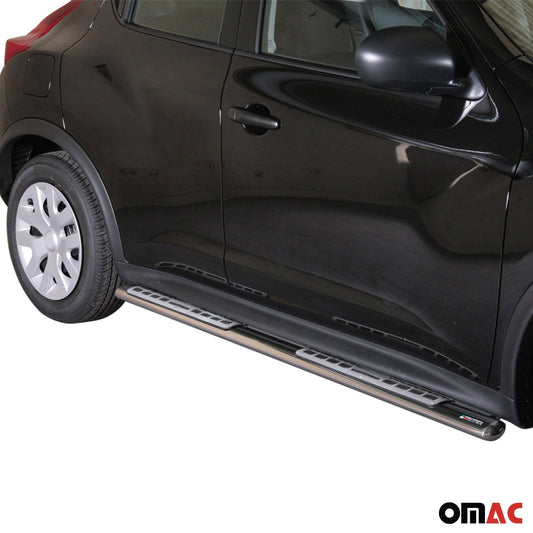 Edelstahl Seitenschweller Schwellerrohre für Nissan Juke F15 2010-2019 Silber