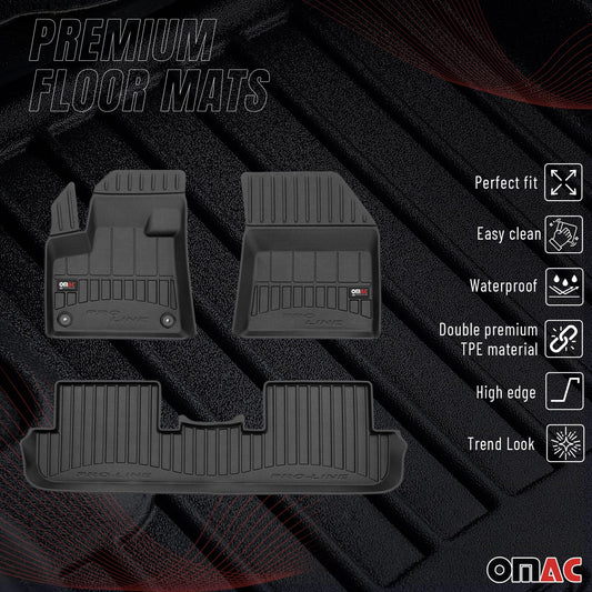 2016-2024 Peugeot 3008 Fußmatten TPE Schwarz 4 tlg