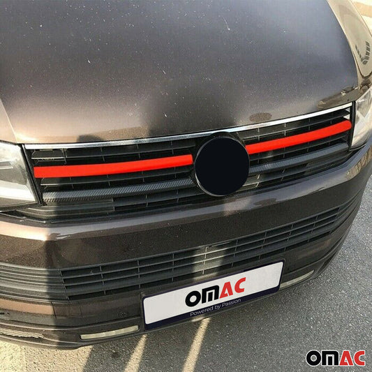 Grilă radiator VW T6 Transporter 2015-19 Highline oțel inoxidabil roșu 2x
