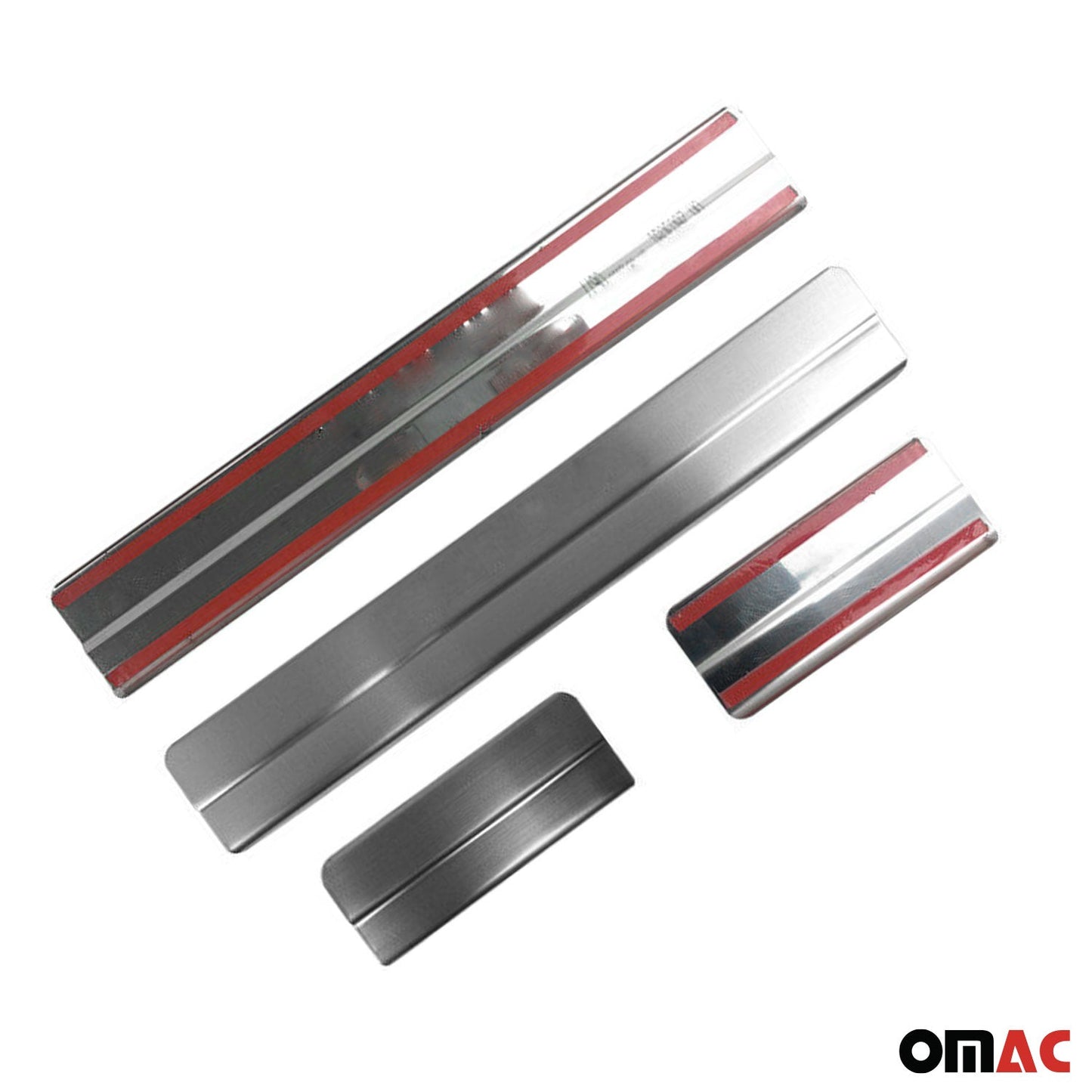 Ornamente prag uși pentru Ford Fiesta 2001-2008, oțel inoxidabil, argintiu, 4 bucăți