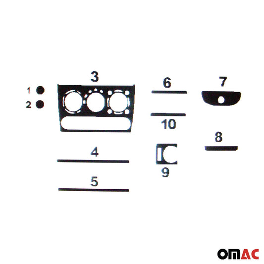 Set ornamente interioare pentru Opel Corsa B 1993-2002, aspect negru piano, 10 piese