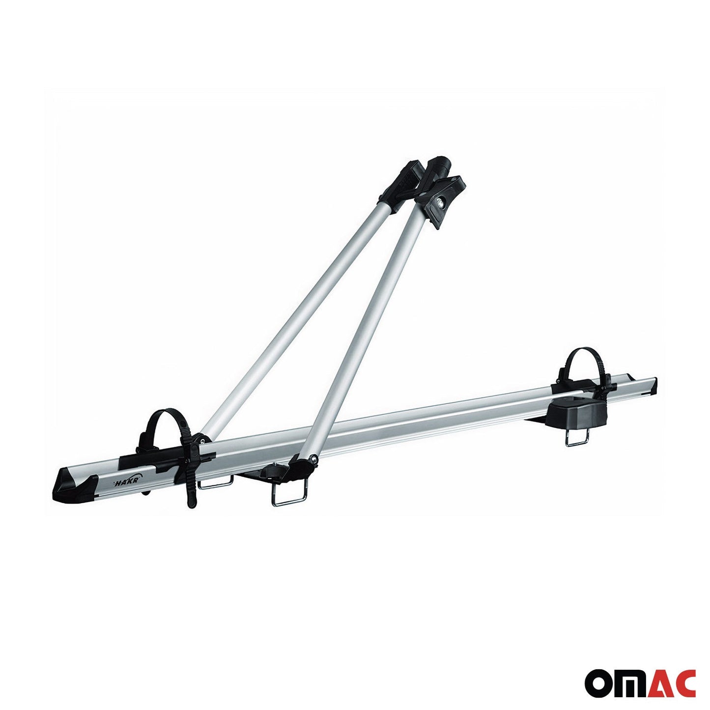 Uchwyt rowerowy, uchwyt rowerowy montowany na dachu do 17 kg, aluminiowy, srebrny