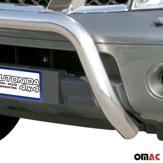 Bară de protecție/buton față pentru Nissan Pathfinder 2005-2011 ø76mm oțel argintiu
