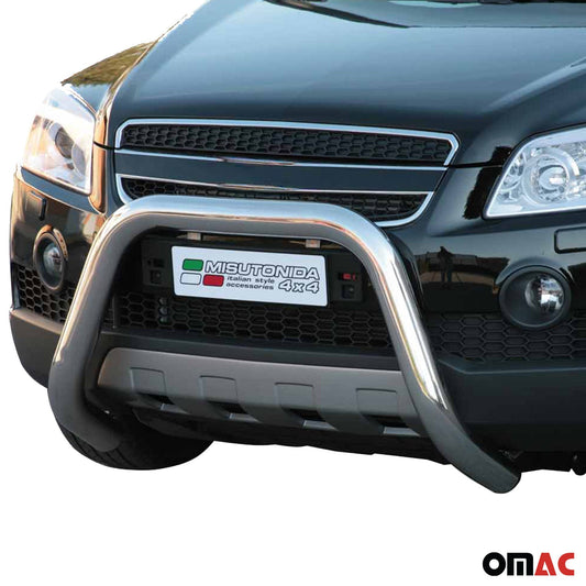 Bară de protecție/buton față pentru Chevrolet Captiva 2006-2010, ø76mm, oțel, argintiu