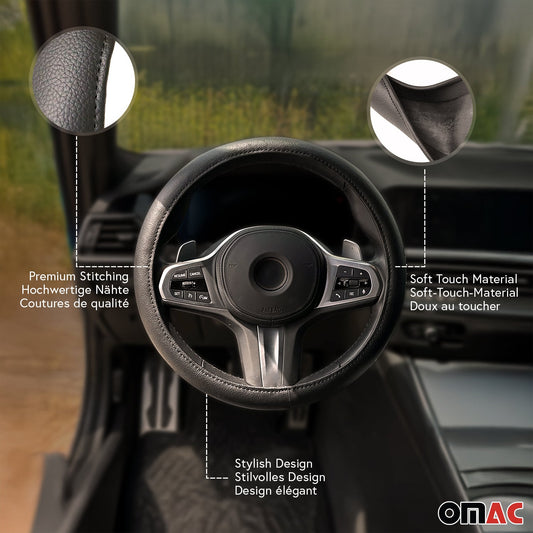 Lenkradbezug Lenkradhülle Lenkradschoner Lenkrad abdeckung Schwarz Ø 38-40 cm