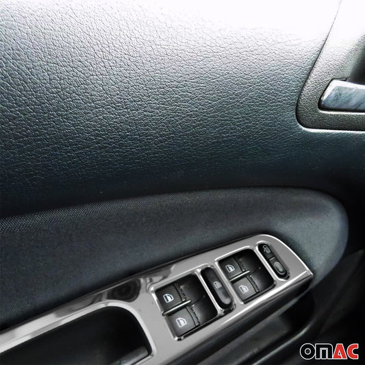 Comutator cadru regulator geam pentru Skoda Octavia 1999-2004 oțel inoxidabil cromat 1 buc.