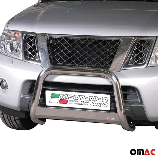 Frontbügel Frontschutzbügel für Nissan Navara 2010-2014 ø63mm Stahl Silber