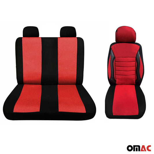 Huse de scaune pentru Citroen Jumpy Jumper Spacetourer, negru/roșu, 2+1