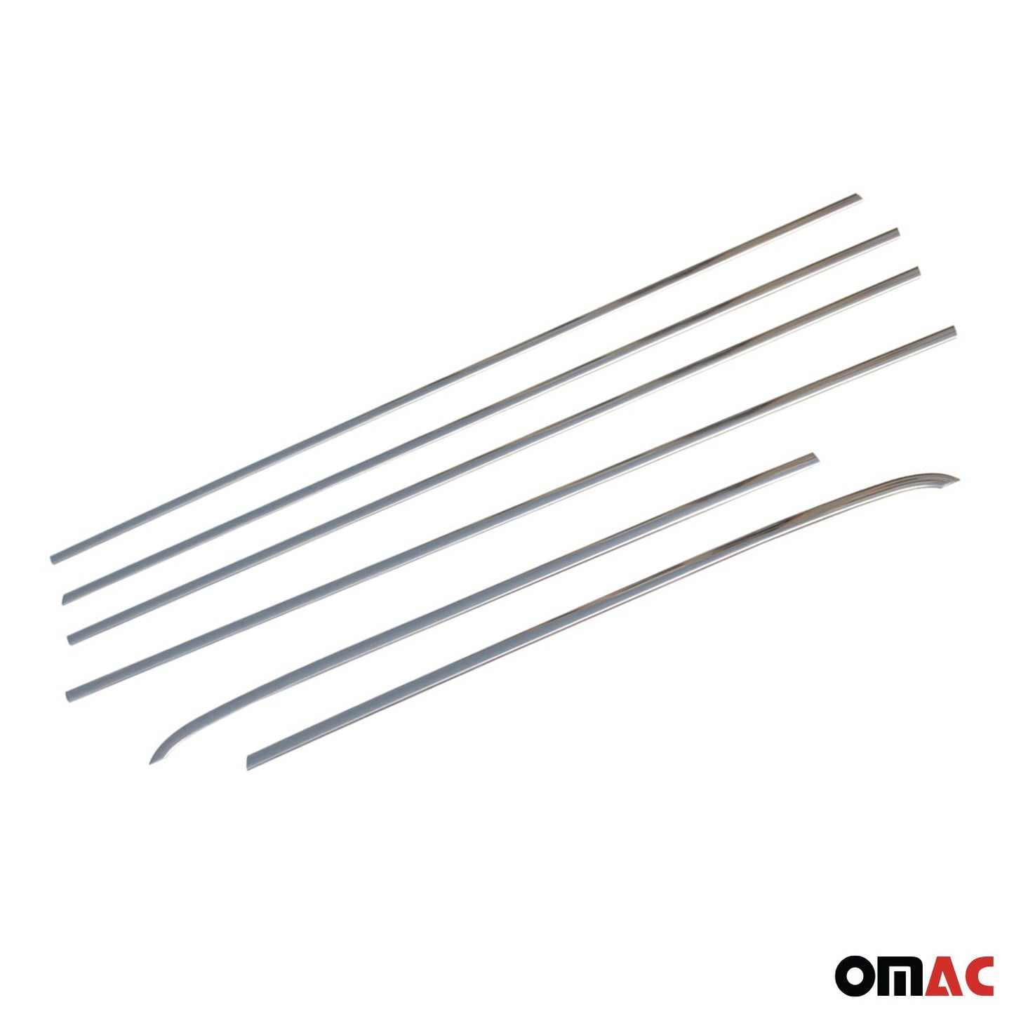 Benzi decorative/ornamente geamuri pentru Ssangyong Kyron 2007-2014, oțel inoxidabil, cromat, 6 bucăți