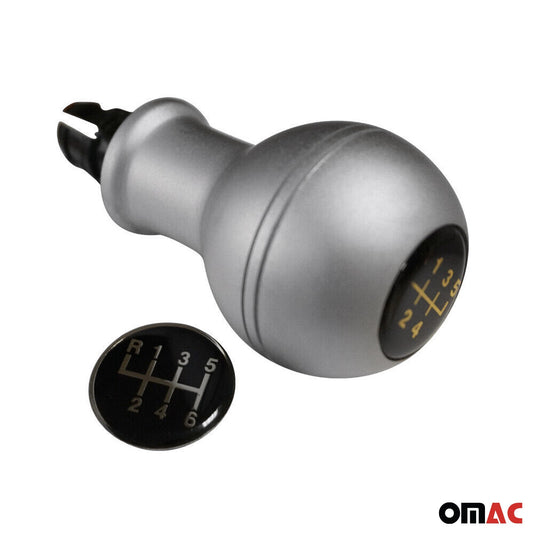 Schaltknauf Schaltknopf für VW Touran 2015-2025 5-Gang Aluminium Silber