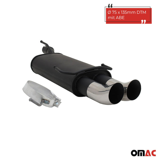 Novus Sportauspuff für Opel Astra F / Opel Kadett E 2x76mm DTM mit ABE