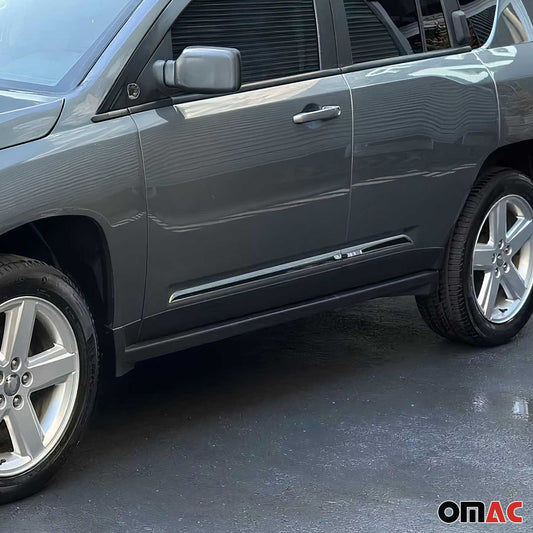 Seitentürleiste Türleisten Türschutzleiste für Jeep Compass 2006-2016 Chrom 4x
