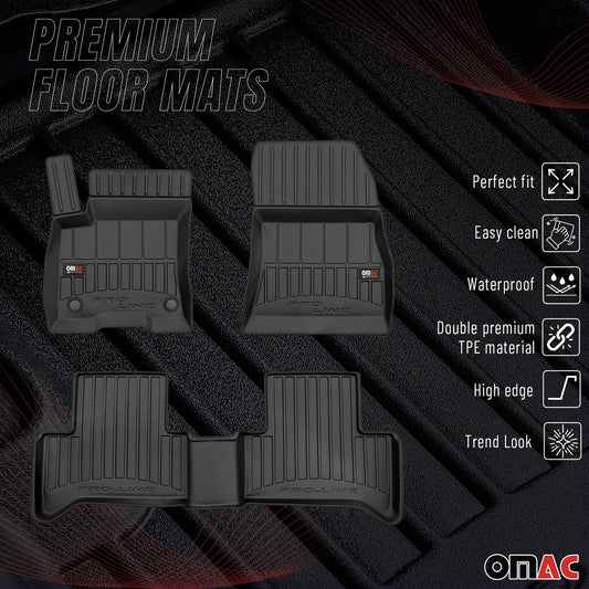 Covorașe auto Mercedes EQA 2021-2025, TPE, negre, set 3 piese