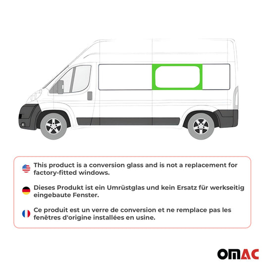 Geam central stânga Fiat Ducato 2006-2024 L3 L4 negru