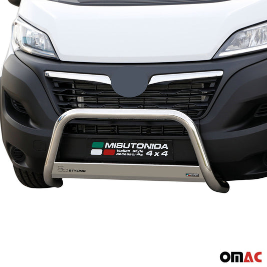 Bară de protecție/buton față pentru Opel Movano 2022-2025, ø63mm, oțel, argintiu, protecție