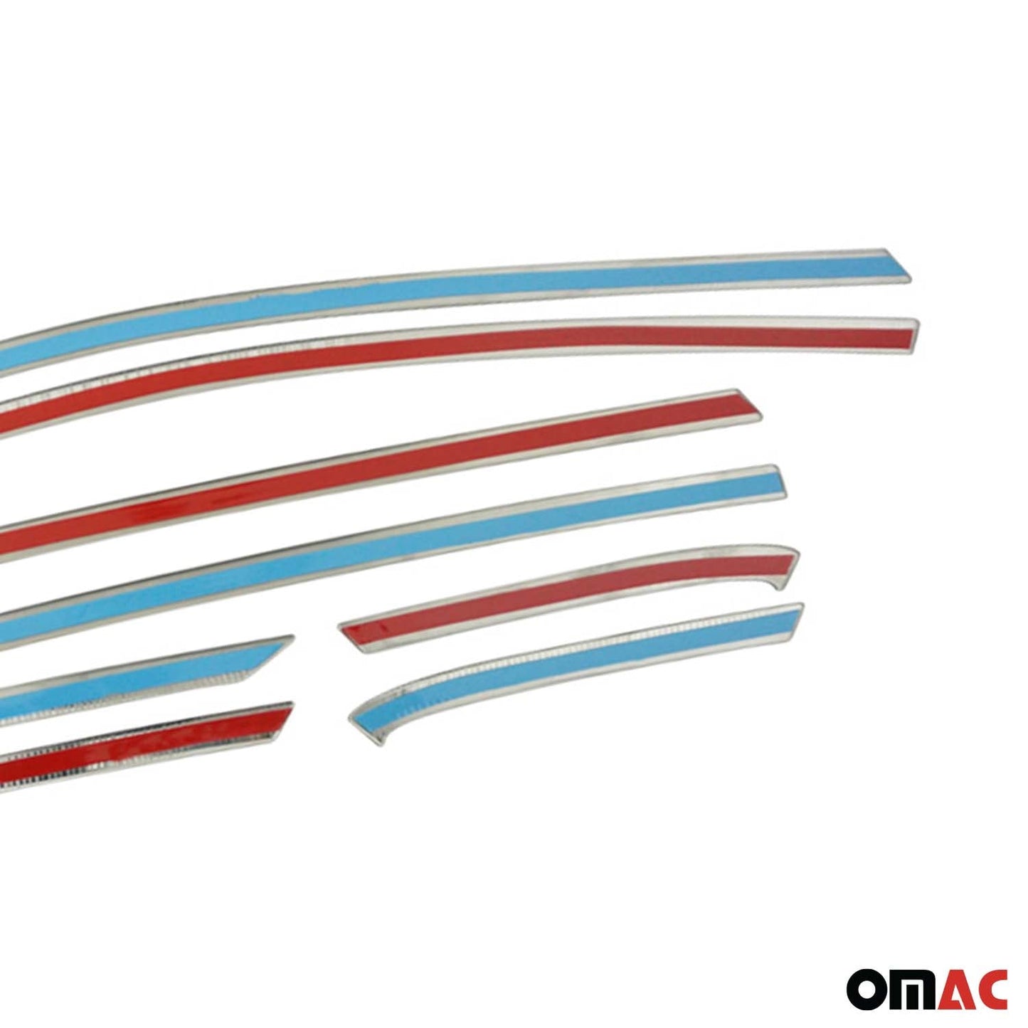 Listwy wykończeniowe okien do Forda Fiesty hatchback 2017-2021, stal nierdzewna, 8 sztuk