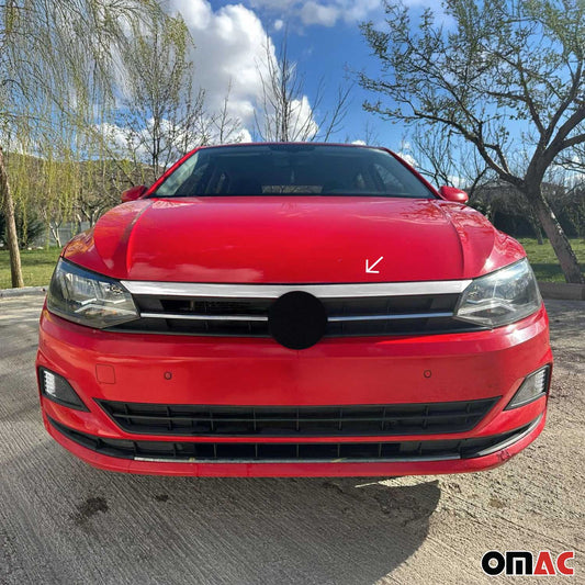 Benzi decorative grilă radiator pentru VW Polo 2017-2021, partea superioară, oțel inoxidabil, argintiu