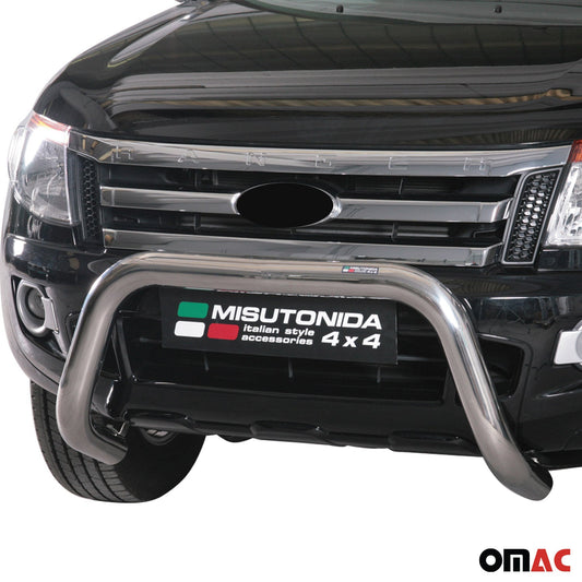Bară de protecție/buton față pentru Ford Ranger 2012-2015, ø76mm, oțel, argintiu, protecție