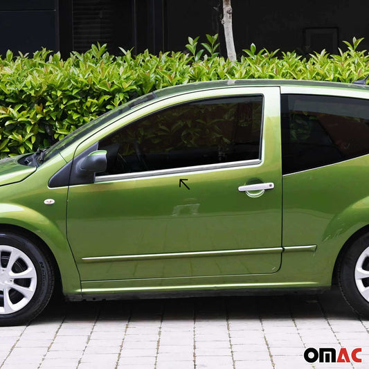 Fensterleisten Zierleisten für Citroen C2 2003-2009 Edelstahl Chrom 2tlg