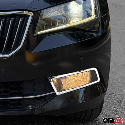 Ramă proiectoare ceață pentru Skoda Superb 2015-2018 oțel inoxidabil 2x