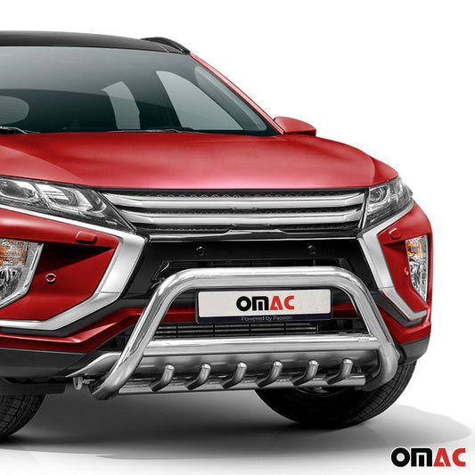 Bară de protecție/buton față pentru Mitsubishi Eclipse Cross 2017-2022, argintie, cu ABE (omologare de tip germană).