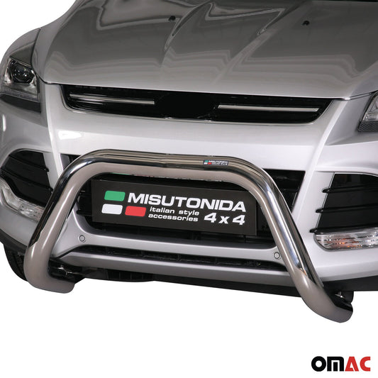 Bară de protecție/buton față pentru Ford Kuga 2013-2016 ø76mm oțel argintiu protecție