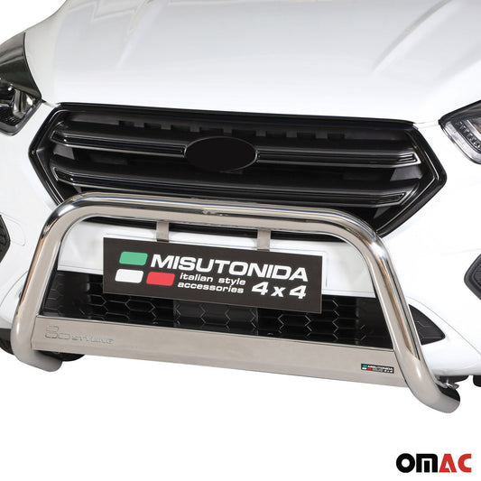 Bară de protecție/buton față pentru Ford Kuga 2017-2019, ø63mm, oțel, argintiu, protecție