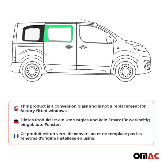 Seitenfenster Auto Fenster für Opel Vivaro 2019-2024 Rechts L1 Schwarz