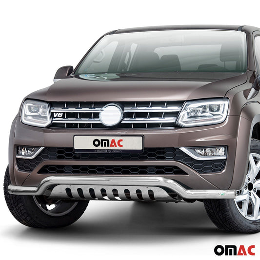 Bară de protecție/buton față pentru VW Amarok 2016-2021, oțel inoxidabil cu ABE (omologare de tip germană), argintiu