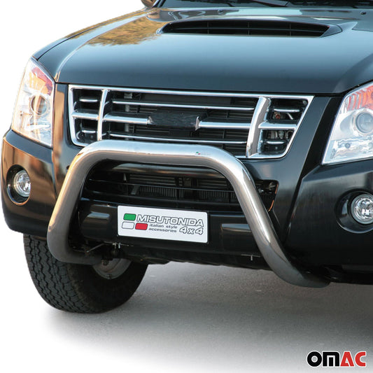 Bară de protecție/buton față pentru Isuzu D-Max 2006-2012 ø76mm oțel argintiu