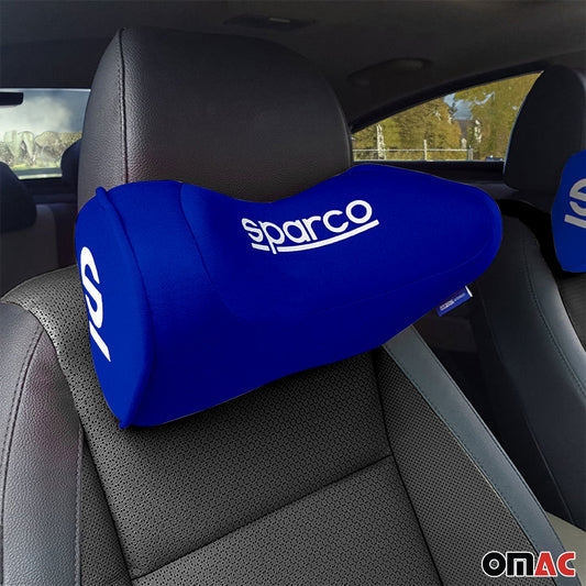 SPARCO Auto Nackenkissen Reisekissen Blau Ergonomische Memory-Schaum Kissen