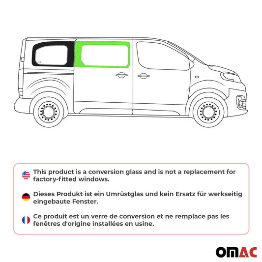 Seitenfenster Sicherheitsglas für Fiat Scudo 2022-2025 Schiebetür Rechts L2 L3