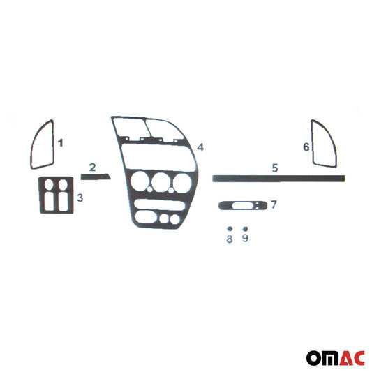 Innenraum Dekor Cockpit für Peugeot 306 1997-2006 Aluminium Optik 11tlg