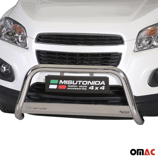 Bară de protecție/buton față pentru Chevrolet Trax 2013-2016, ø63mm, oțel, argintiu