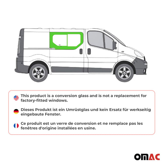 Seitenfenster Auto Schiebefenster für Opel Vivaro 2001-2014 Rechts L1 L2