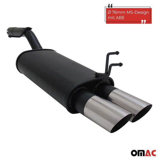 Novus Sportauspuff für Ford Fiesta MK6 JH / JD 2x76mm MS-Design mit ABE