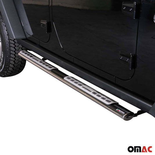 Stahl Seitenschweller Schwellerrohre für Jeep Wrangler 2007-2018 Silber