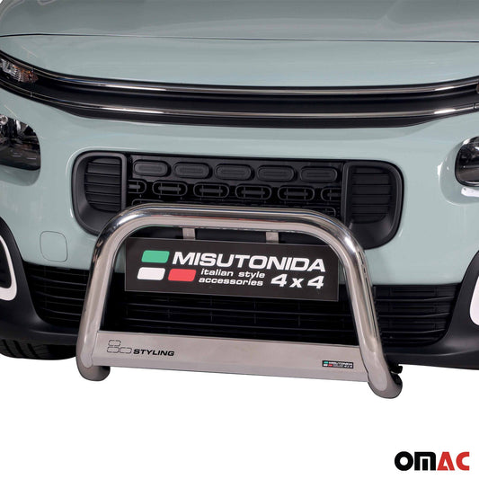Bară de protecție/buton față pentru Citroen Berlingo 2018-2025 ø63mm oțel argintiu