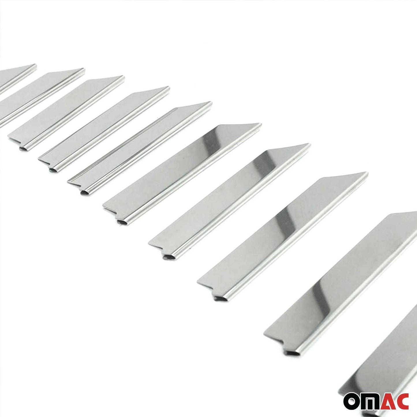 Benzi grilă radiator pentru Mitsubishi Colt Z3, oțel inoxidabil, argintiu, 24 bucăți