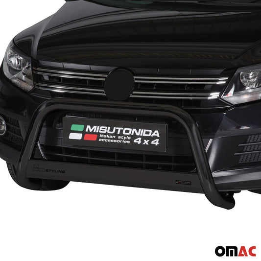 Frontbügel Frontschutzbügel für VW Tiguan 2011-2016 ø63mm Stahl Schwarz Schutz