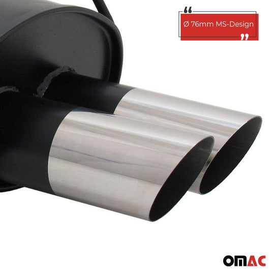 Novus Sportauspuff für Renault Clio 3 2x76mm MS-Design Endschalldämpfer