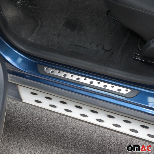 Ornamente prag uși pentru Opel Meriva 2003-2017, oțel inoxidabil, argintiu, set 4 piese