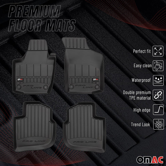 2012-2019 Skoda Rapid Fußmatten TPE Schwarz 4 tlg