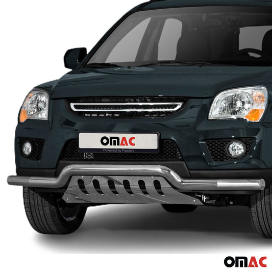 Bară de protecție față din oțel inoxidabil pentru Kia Sportage 2008-2010 cu ABE (omologare de tip germană) Bară de protecție argintie