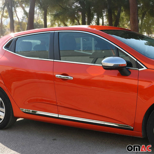Benzi decorative pentru geamuri Renault Clio 2019-2020, oțel inoxidabil cromat, 12 bucăți