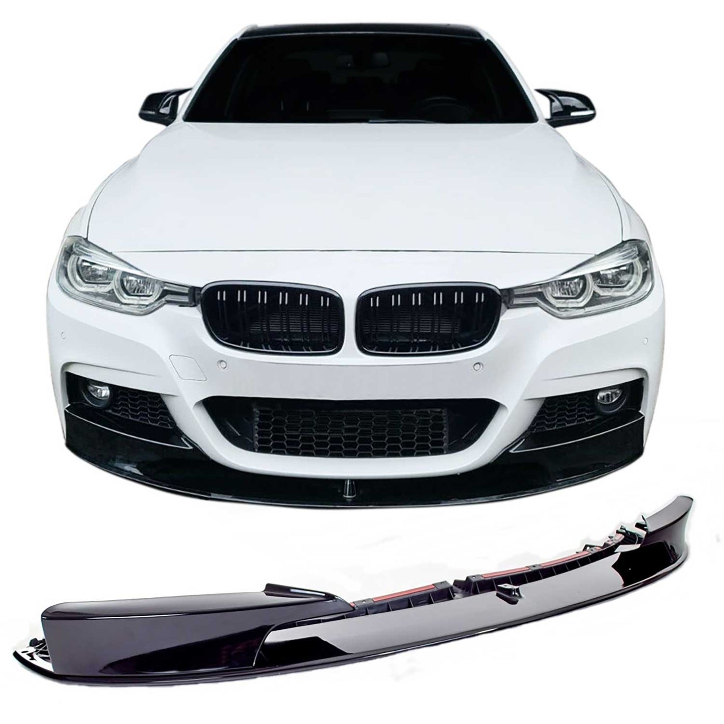 JOM Frontspoiler Lippe Stoßstange Splitter für BMW F30 F31 2011-19 schwarz glänz